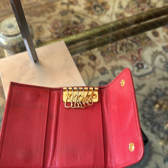 Prada Fiery Red Leather keys Card Holder - Picture 3 of 6